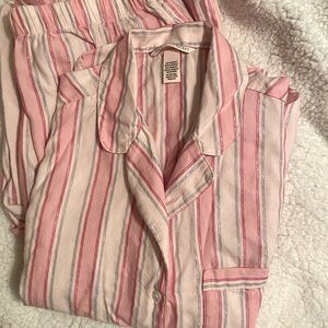 Victoria’s Secret Flannel Pajamas. Size Medium, pink Stripe